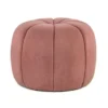 Pouf in roze fluweel met strepen