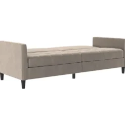 Presley - 3-zits slaapbank in taupe fluweel