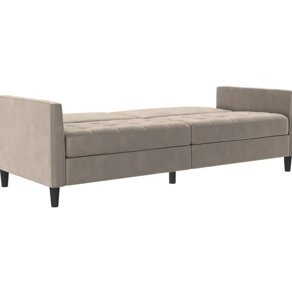 Presley - 3-zits slaapbank in taupe fluweel