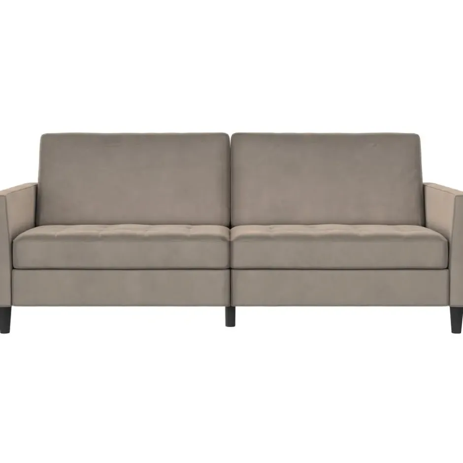 Presley - 3-zits slaapbank in taupe fluweel