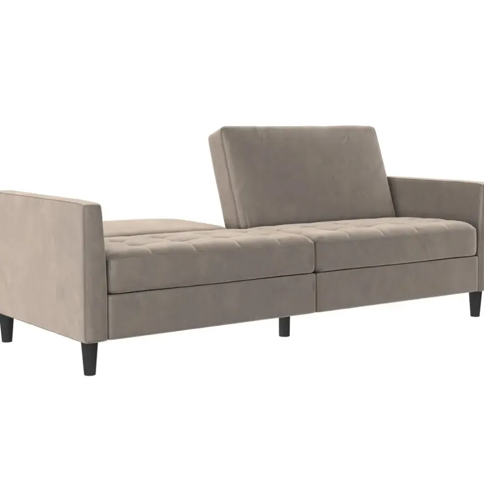 Presley - 3-zits slaapbank in taupe fluweel