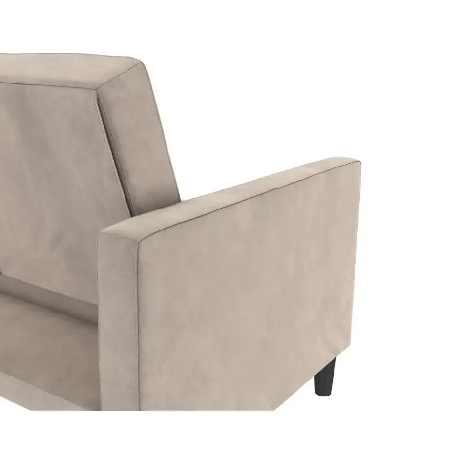 Presley - 3-zits slaapbank in taupe fluweel