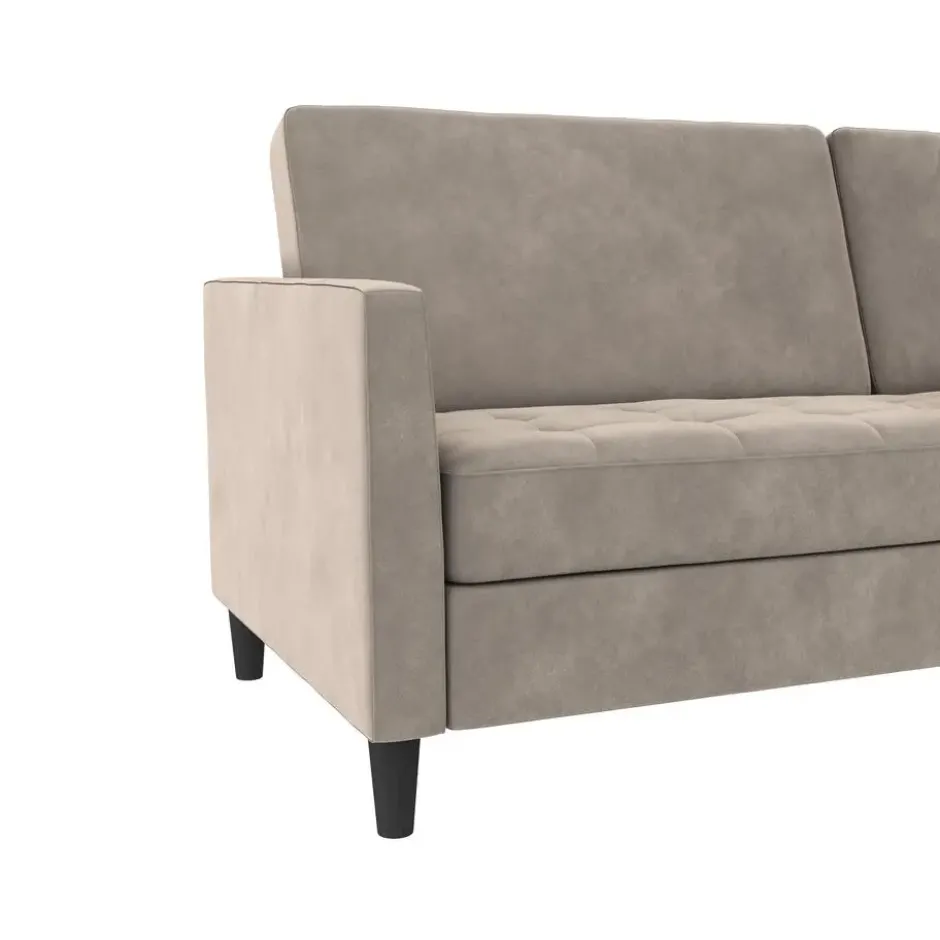 Presley - 3-zits slaapbank in taupe fluweel