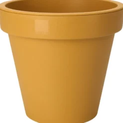Pro Garden Bloempot - okergeel - rond - D30 cm - kunststof