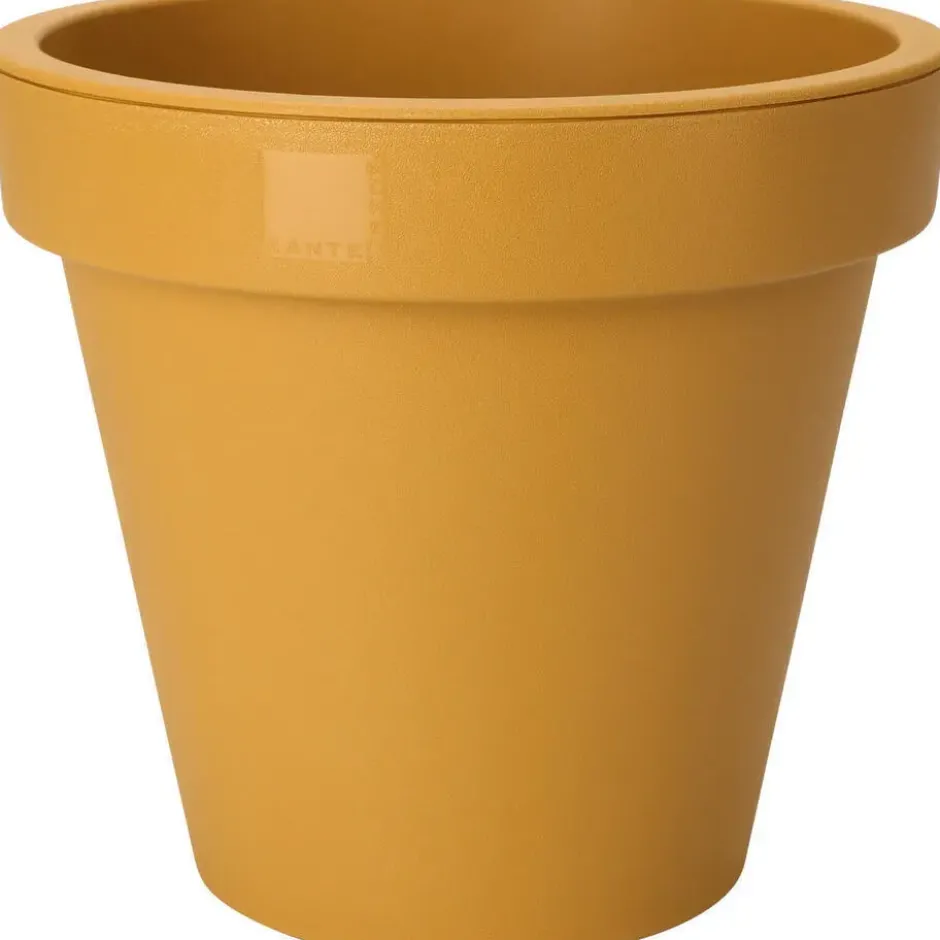 Pro Garden Bloempot - okergeel - rond - D30 cm - kunststof