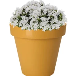 Pro Garden Bloempot - okergeel - rond - D30 cm - kunststof
