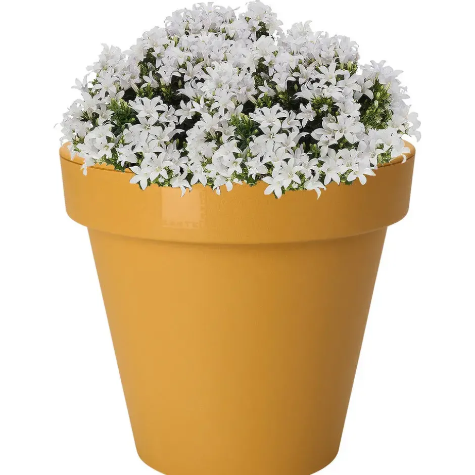 Pro Garden Bloempot - okergeel - rond - D30 cm - kunststof