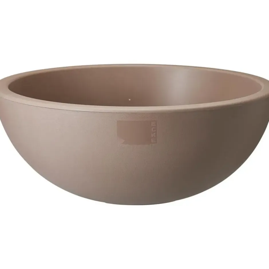Pro Garden plantenpot schaal - kunststof - beige - D40 x H16 cm