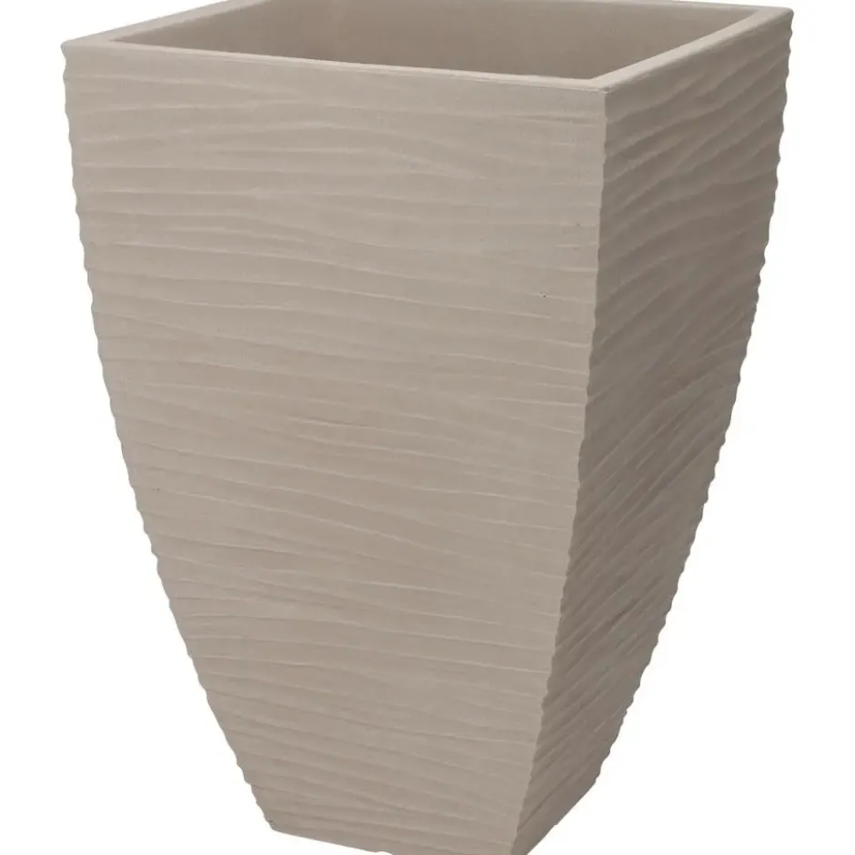 Pro Garden plantenpot - Tuin - kunststof - zand/beige - D40 x H60 cm