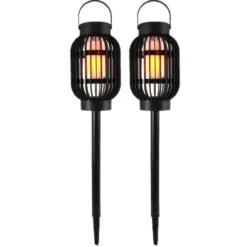 Pro Garden Prikspotje - 3 in 1 - vlameffect - solar - 23 cm
