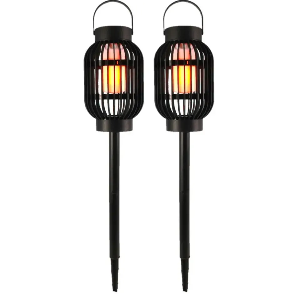 Pro Garden Prikspotje - 3 in 1 - vlameffect - solar - 23 cm