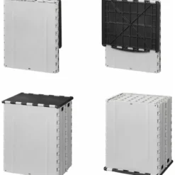 ProPlus Afvalbak met deksel- kunststof - grijs - 25 x 31 x 38 cm
