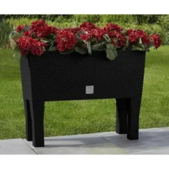 Prosperplast Plantenbak - antraciet - op poten - 80 x 33 x 62 cm