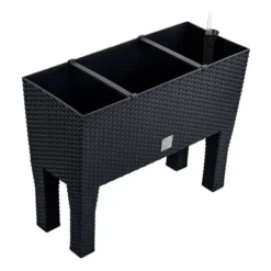 Prosperplast Plantenbak - antraciet - op poten - 80 x 33 x 62 cm