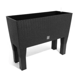 Prosperplast Plantenbak - antraciet - op poten - 80 x 33 x 62 cm