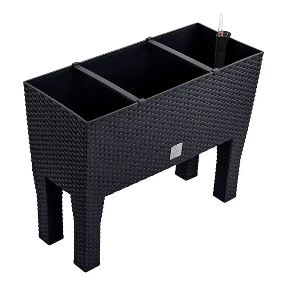 Prosperplast Plantenbak - antraciet - op poten - 60 x 25 x 46 cm