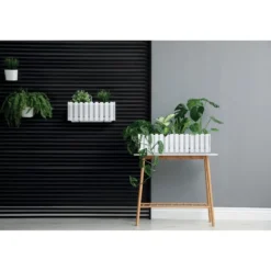 Prosperplast Plantenbak - kunststof - wit - 38 x 18 x 16 cm
