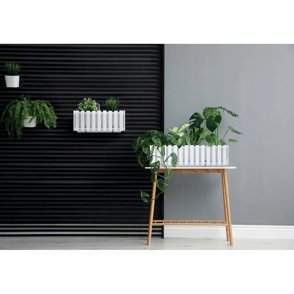 Prosperplast Plantenbak - kunststof - wit - 38 x 18 x 16 cm