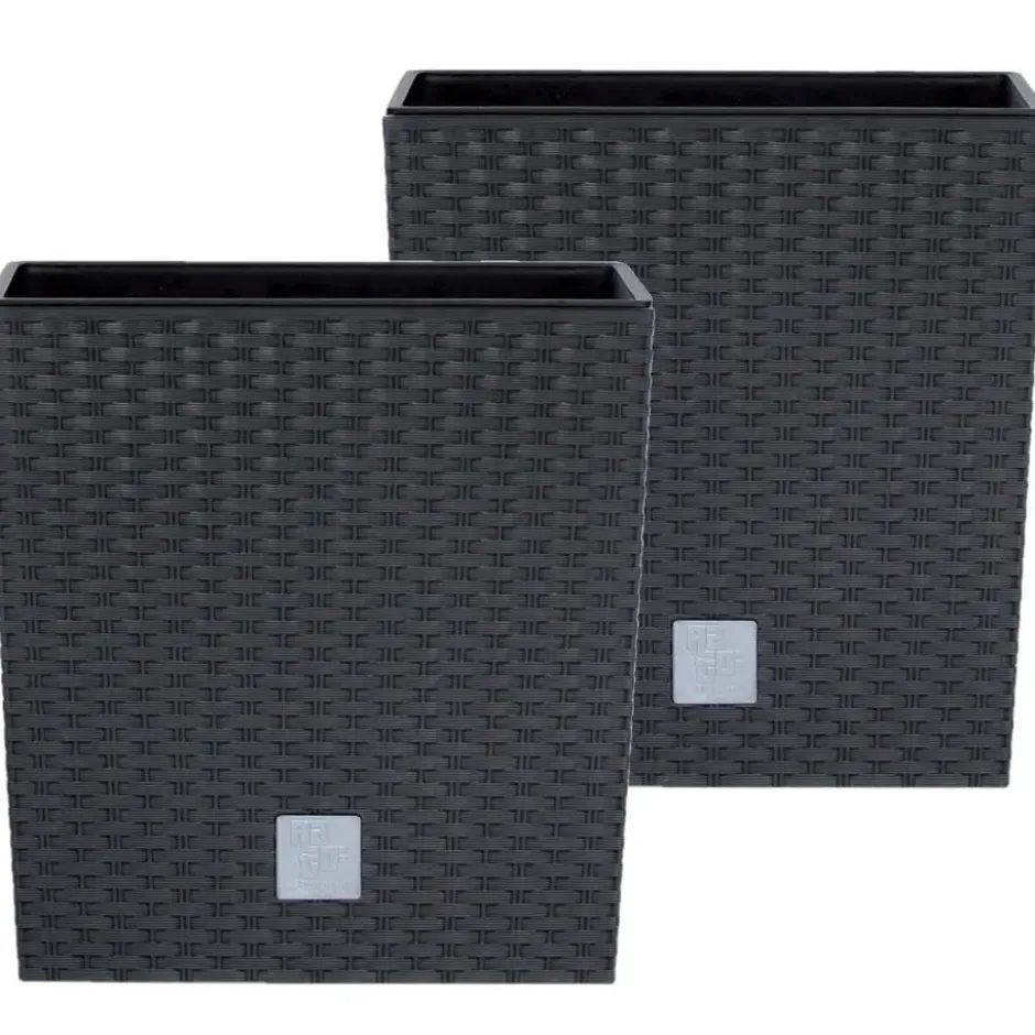 Prosperplast Plantenbak Rato - antraciet - kunststof - 26 cm