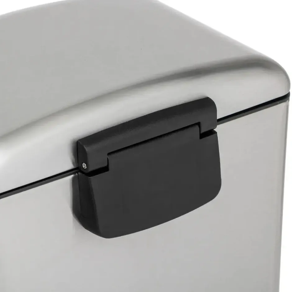 Prullenbak/pedaalemmer - zilver - metaal - 20L - 30 x 30 x 53 cm