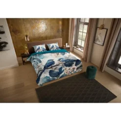 Pure Blauwe Vogels Dekbedovertrek Blauw-Lits-jumeaux (240 x 200/220 cm)