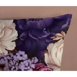 Pure dekbedovertrek bloemen - 2 persoons 200x200/220 cm - Paars - Microvezel