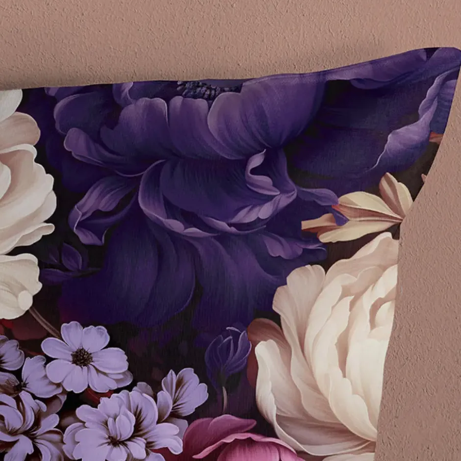Pure dekbedovertrek bloemen - Lits jumeaux 240x200/220 cm - Paars - Microvezel