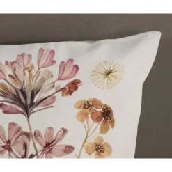Pure dekbedovertrek bloemen - Lits jumeaux 240x200/220 cm - Zand - Microvezel