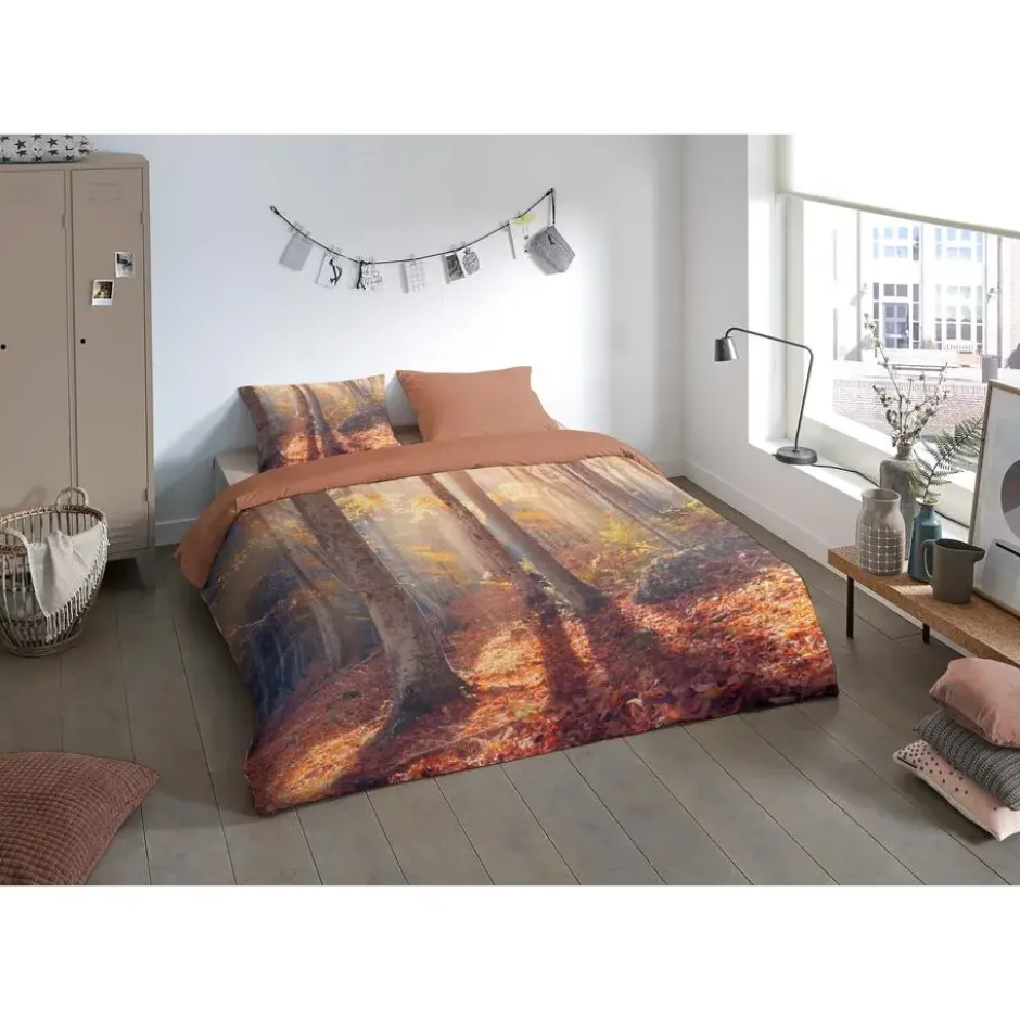 Pure dekbedovertrek bomen/ bos - 1 persoons 140x200/220 cm - Multi - Microvezel