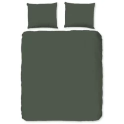 Pure dekbedovertrek effen kleur - 1 persoons 140x200/220 cm - Groen - Microvezel