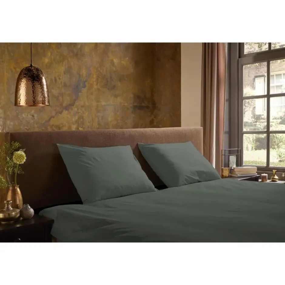 Pure dekbedovertrek effen kleur - 2 persoons 200x200/220 cm - Groen - Microvezel