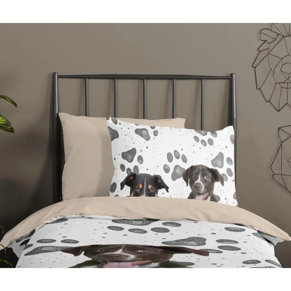 Pure dekbedovertrek hondje - 1 persoons 140x200/220 cm - Multi - Microvezel