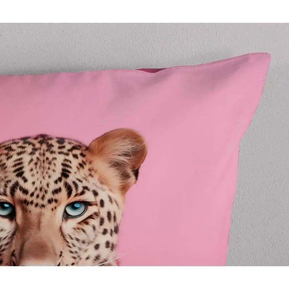 Pure dekbedovertrek panter - 2 persoons 200x200/220 cm - Roze - Microvezel