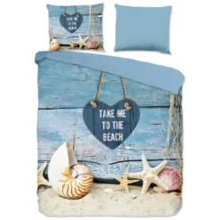 Pure dekbedovertrek strand/ zee - 2 persoons 200x200/220 cm - Multi - Microvezel