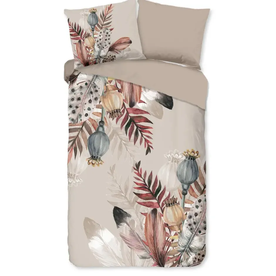 Pure dekbedovertrek veren - 1 persoons 140x200/220 cm - Taupe - Microvezel