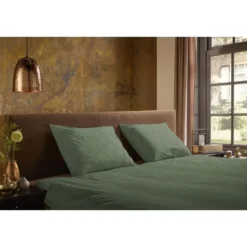 Pure Groningen Dekbedovertrek Groen-2-persoons (200 x 200/220 cm)