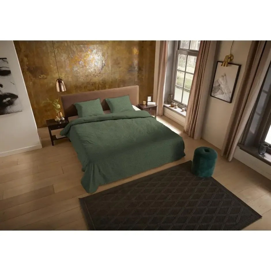 Pure Groningen Dekbedovertrek Groen-2-persoons (200 x 200/220 cm)