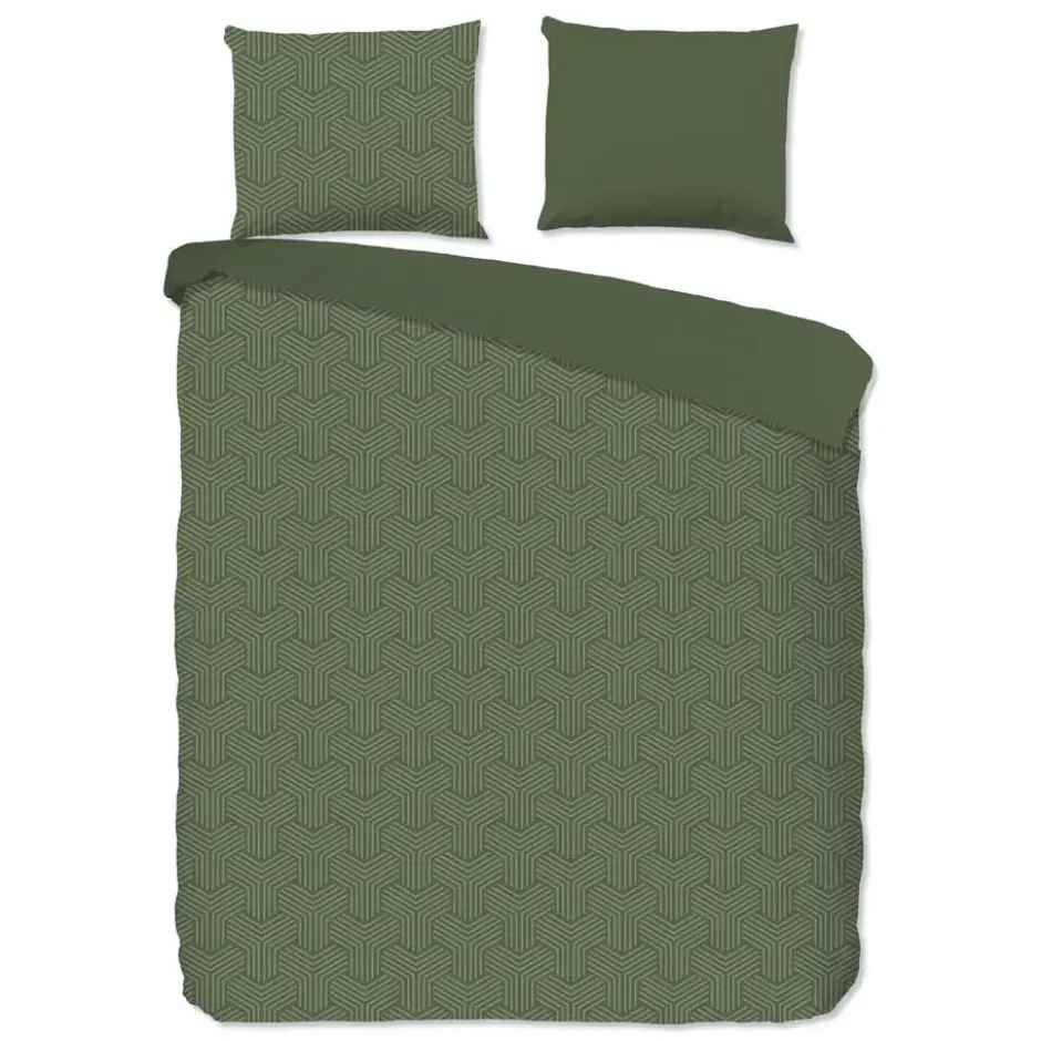 Pure Groningen Dekbedovertrek Groen-2-persoons (200 x 200/220 cm)
