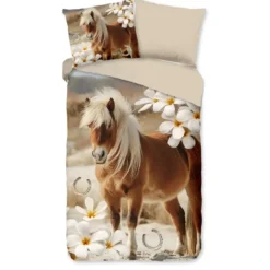 Pure Pony Fabi Kinderdekbedovertrek Zand