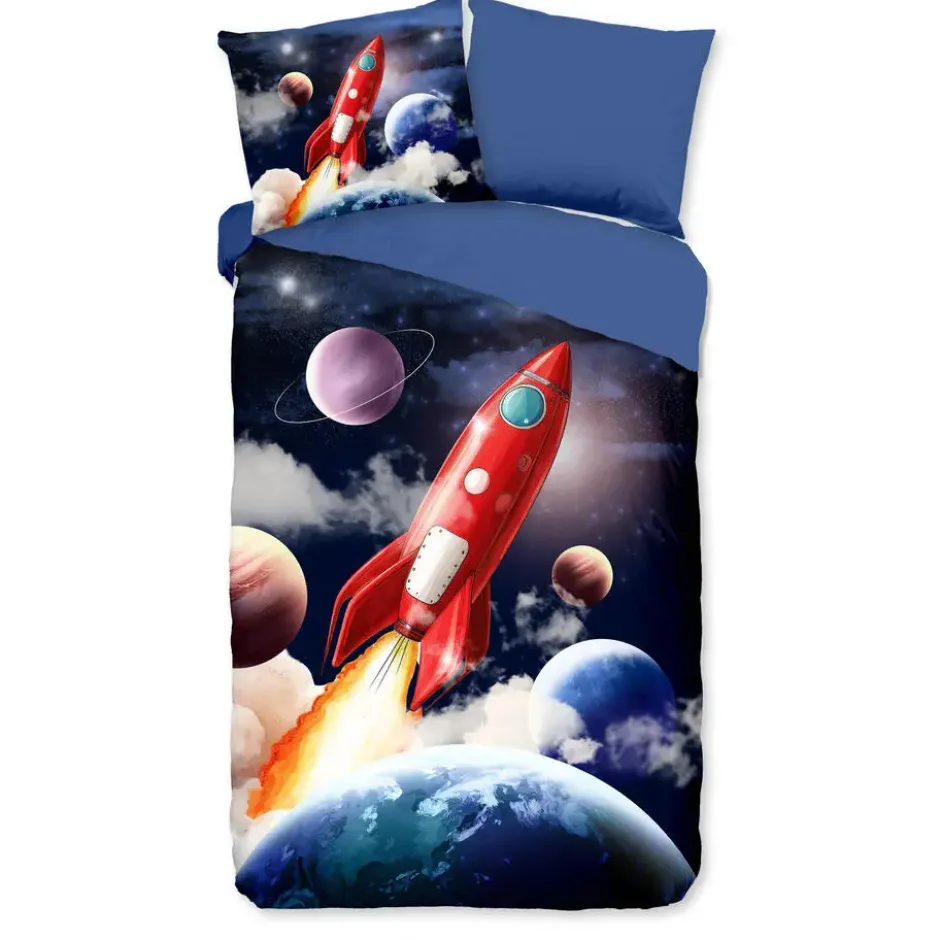 Pure Rocket Kinderdekbedovertrek Blauw