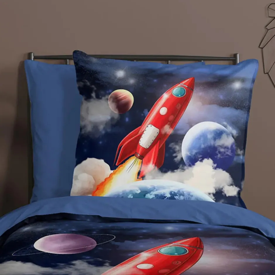 Pure Rocket Kinderdekbedovertrek Blauw