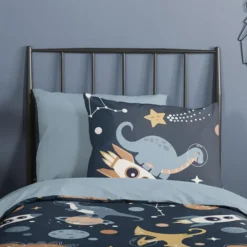 Pure SpaceDino Kinderdekbedovertrek Blauw