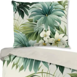 Pure Tropische Bloei Dekbedovertrek Groen-2-persoons (200 x 200/220...