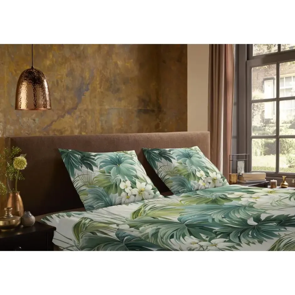 Pure Tropische Bloei Dekbedovertrek Groen-2-persoons (200 x 200/220...
