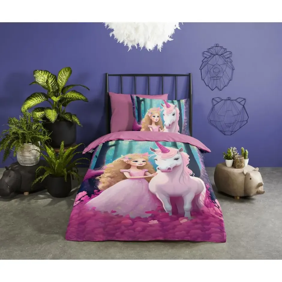 Pure Unicorn Kinderdekbedovertrek Roze