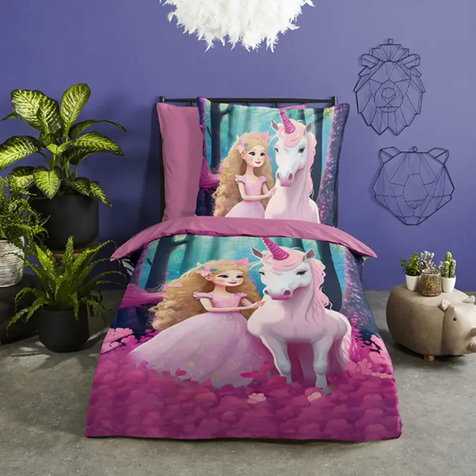 Pure Unicorn Kinderdekbedovertrek Roze