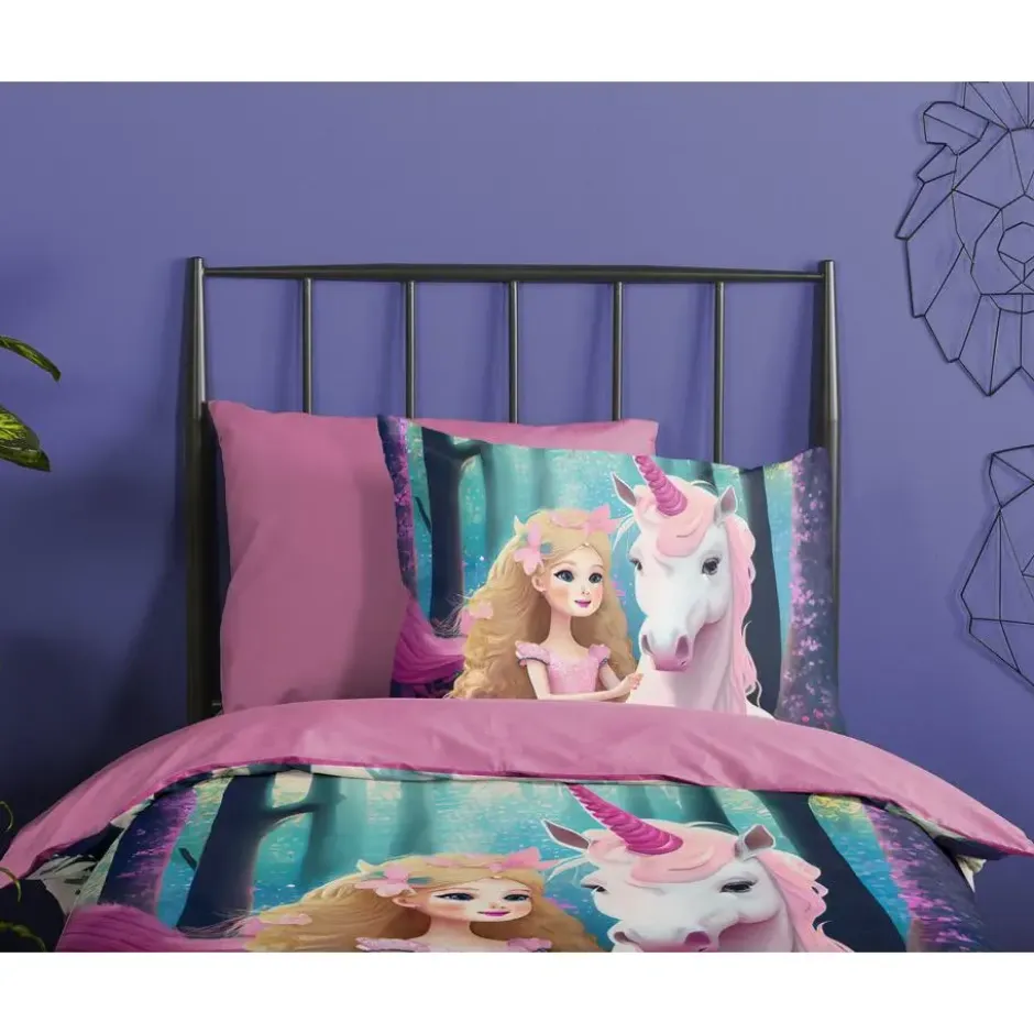 Pure Unicorn Kinderdekbedovertrek Roze