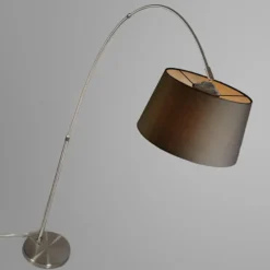 Qazqa booglamp arc_basic zilverkleurig e27