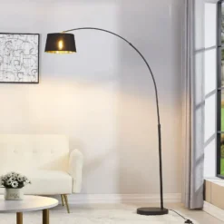 Qazqa booglamp arc-basic zwart e27