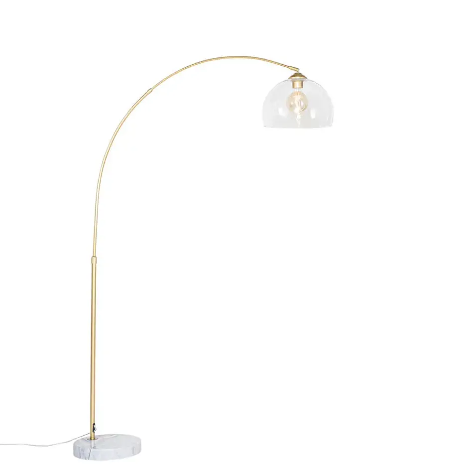 Qazqa booglamp arc goudkleurig e27